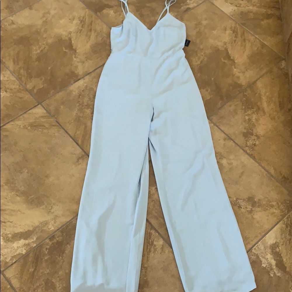 Light blue jump suit
